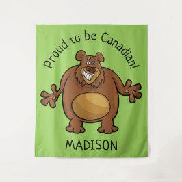 Engraçado Urso Personalizado Texto e tapeçaria de