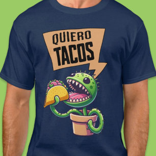 Engraçado Venus Fly Trap Taco Camisa Espanhola