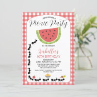 Engraçado Watermelon Ants Picnic Birthday Convite