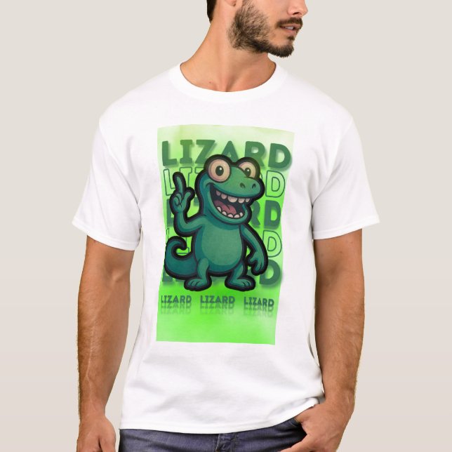 Engraçado Weirdcore Lizard Lizard Meme T-Shirt (Frente)