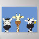 Engraçado zebra girafa poster (Frente)