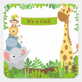 Engraçados animais da selva anunciam adesivos