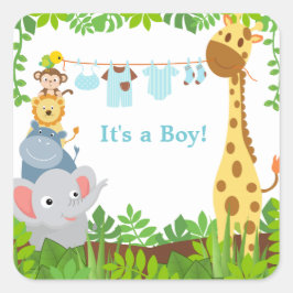 Engraçados animais da selva anunciam adesivos