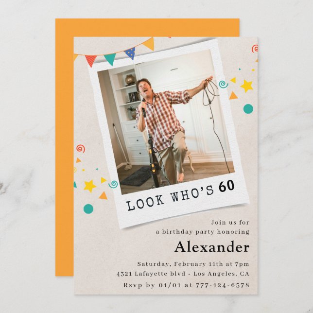 Engraçados convites para 60 anos (Frente/Verso)