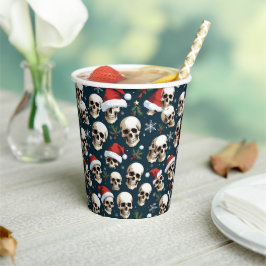 Engraçados crânios de Natal em Santa Hats