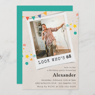 Engraçados Homens 68 convites de aniversário Foto
