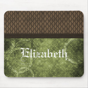 Engrenagem Steampunk Mousepad do metal, verde