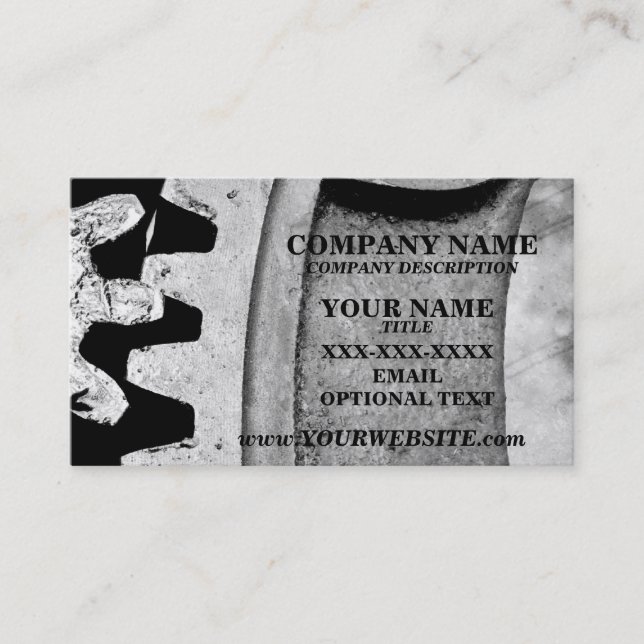 ENGRENAGENS MECÂNICAS - modelo de cartão de (Frente)