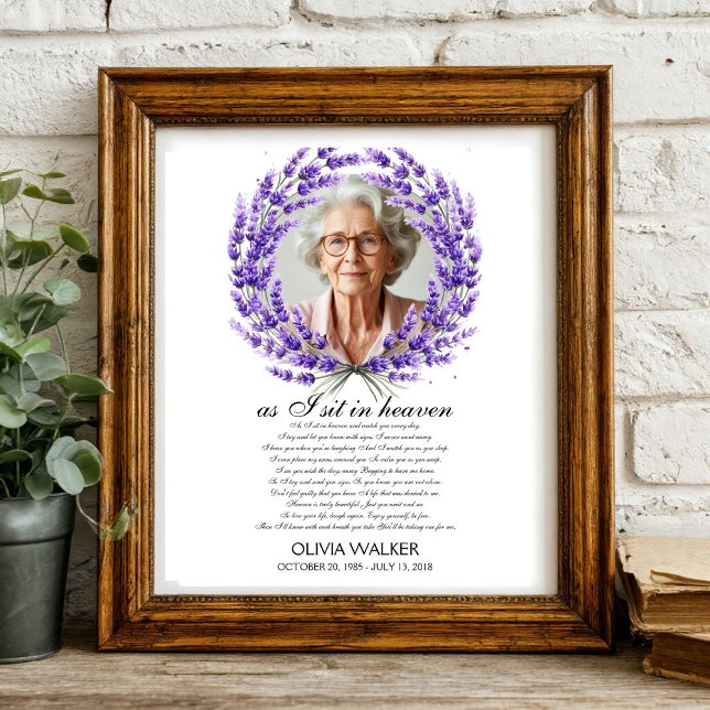 Enquanto me sento no céu Foto Funeral Sinal de Boa (Criador carregado)