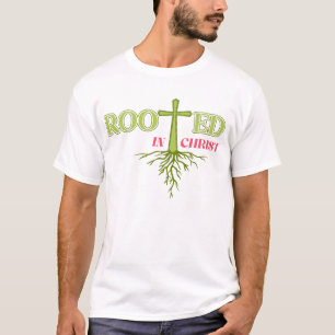 Enraizado em Camisa de Fé Cristã Cristo