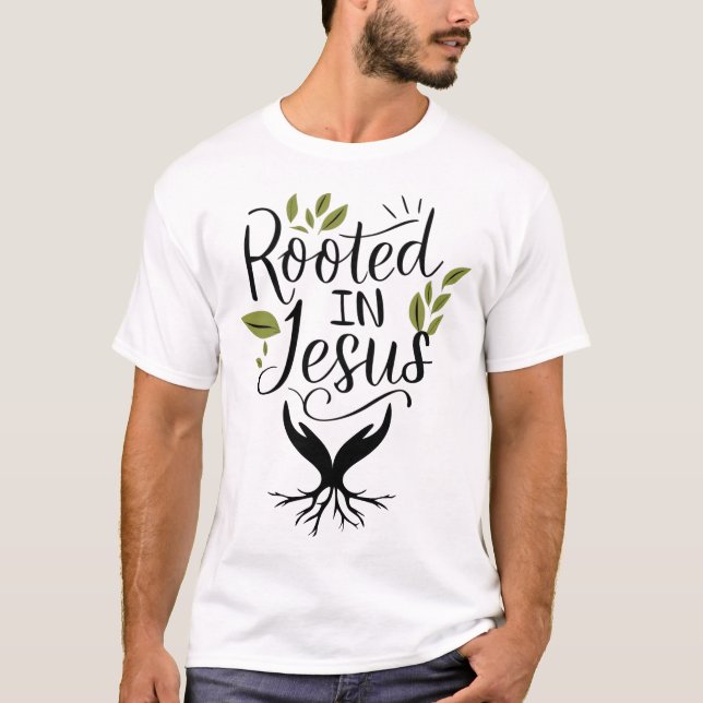 Enraizado Em Jesus T-Shirt (Frente)
