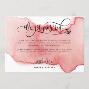 Enrubescemos, Nós Nos Casamos Anúncio de Casamento