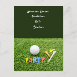 Ensaio de Golfe Convite para Jantar de Casamento  