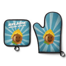 Ensemble gant et manique burger enjoy your meal