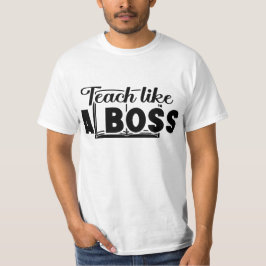 Ensinar como uma t-shirt do professor-aluno chefe