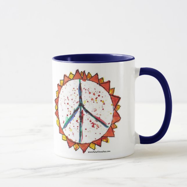 Ensine a paz 15oz. Caneca (Direita)