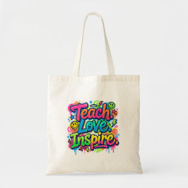 Ensine. Ame. Inspire. Bolsa Tote Estilo Grafite