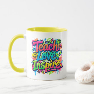 Ensine. Ame. Inspire. Caneca Estilo Grafite Profes
