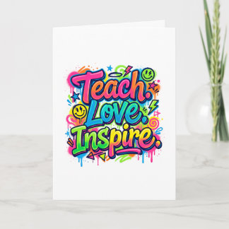 Ensine. Ame. Inspire. Cartão de Professor Estilo G