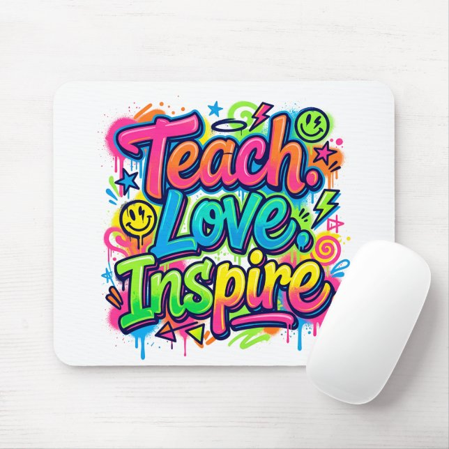 Ensine. Ame. Inspire. Mouse Pad Grafite Professor (Com mouse)
