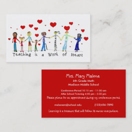 Ensino é um Trabalho de Cartões de Informação Card