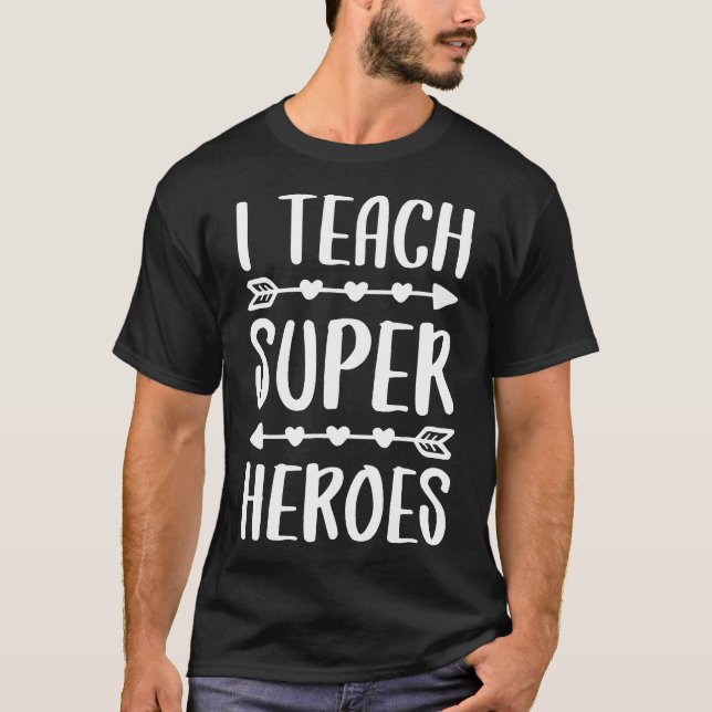 Ensino Superheróis Camisa De Professora (Frente)