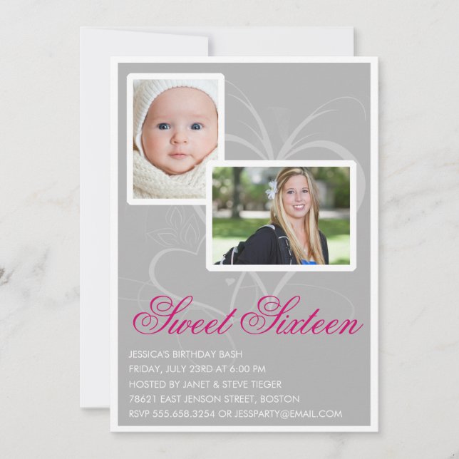 Então e agora 16 Convites de aniversário doces (Frente)