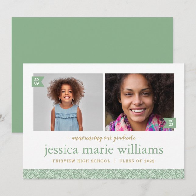 Então e agora 2 Anúncio de Graduação de Fotos (Frente/Verso)