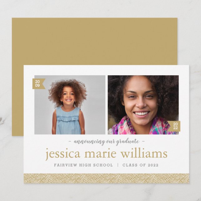 Então e agora 2 Anúncio de Graduação de Fotos (Frente/Verso)