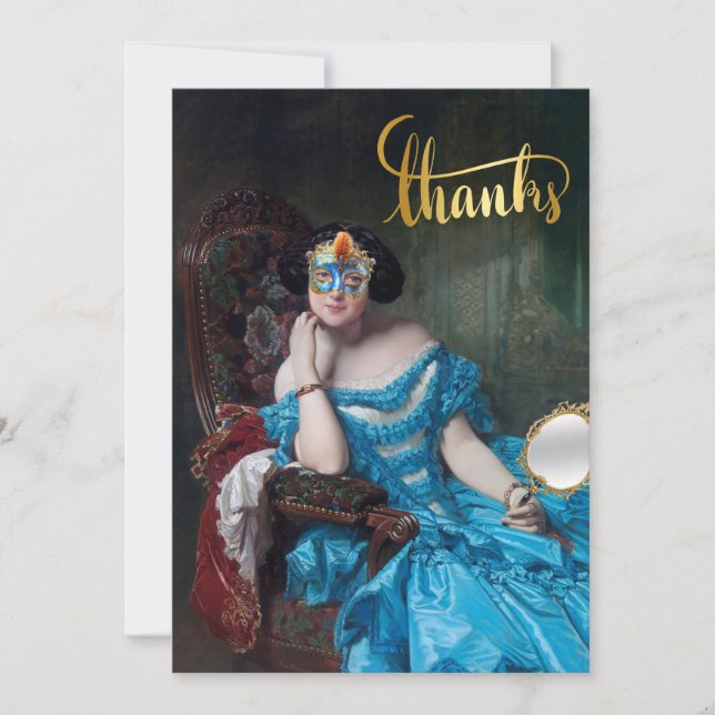 Então, Mascarada Feliz Cartões de agradecimentos d (Frente)