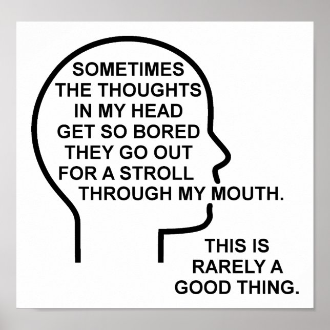 Entediado Pensamentos Engraçado Poster (Frente)