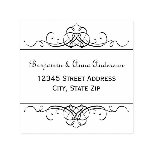 Entintado Vintage Formal Flourish - Carimbo de Endereço Auto (Design)