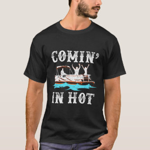 Entrando Quente Camisa Divertida de Barco Pontão R