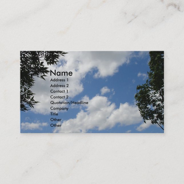 Entre 2 árvores Cartão de visita (Frente)