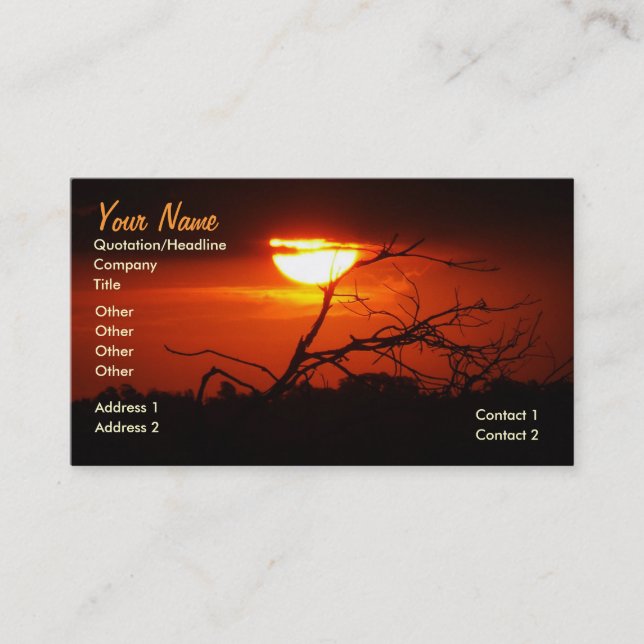 Entre o Cartão de visita sunset (Frente)