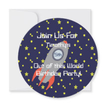 Entrega do Foguete Retro no Convite de festas Espa