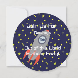 Entrega do Foguete Retro no Convite de festas Espa