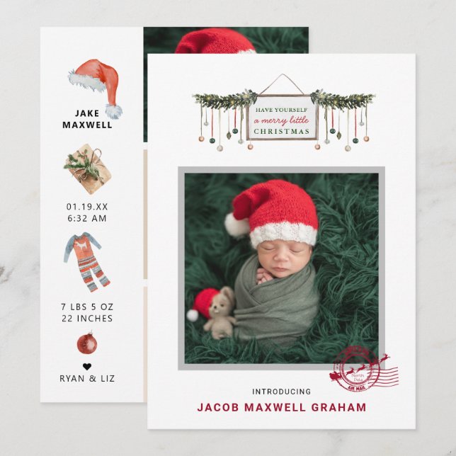 Entrega do Polo Norte | Anúncio de nascimento de N (Frente/Verso)