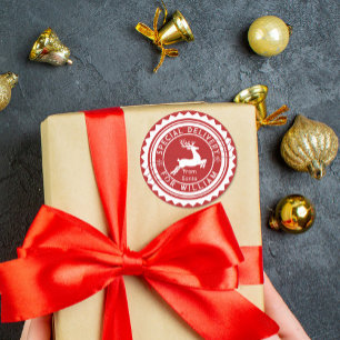 Entrega Especial de Papai Noel Adesivo Nome Person