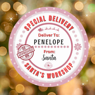 Entrega Especial de Papais noeis para Etiqueta de