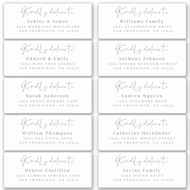 Entregue para o pedido de etiquetas de endereço de (Frente)