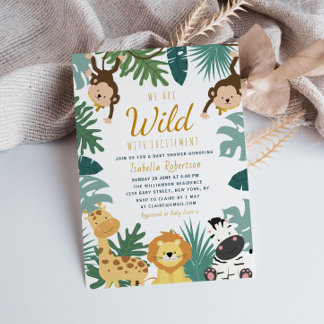 Entusiasmo WILD | convite para chá de fraldas safa
