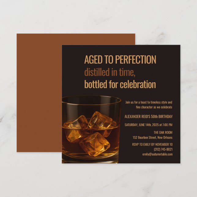 Envelhecido à Perfeição | Aniversário de Whisky (Frente/Verso)