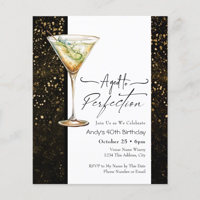 Envelhecimento ao convite perfeito para aniversári (Frente)