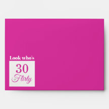 Envelop personalizado rosa-quente de 30 anos