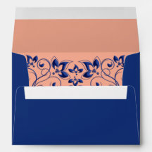 Envelope Azul Floral A7 para tamanhos 5x7