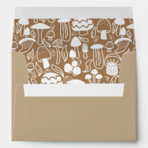 Envelope Branco Marrom Cogumelo