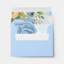 Envelope Chá de fraldas Floral Azul