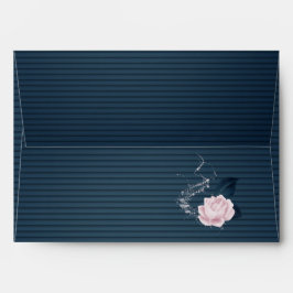 envelope de casamento azul elegante de marinho ros