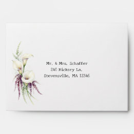Envelope de Casamento com Lirio Calla em Cascata